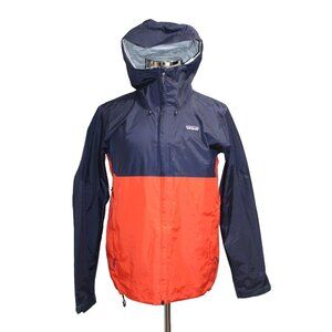 Mens Patagonia Torrentshell Full Zip Rain Jacket Blue Orange Men's Medium